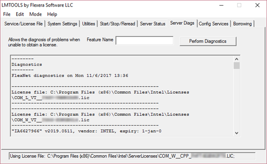 LMTOOLS Server Diags