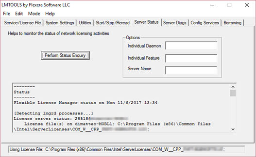 LMTOOLS Server Status