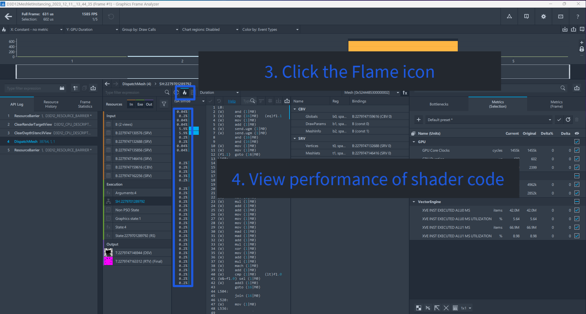 Profile mesh shader