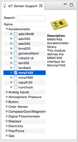 IoT sensors and libraries