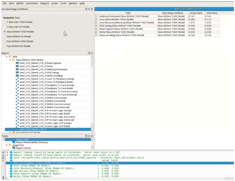 Timing Margin Summary Window Generated by Report DDR Task