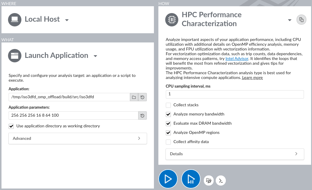 Set up HPC Performance Characterization Analysis