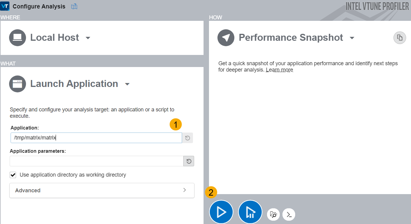 Starting Intel® VTune™ Profiler