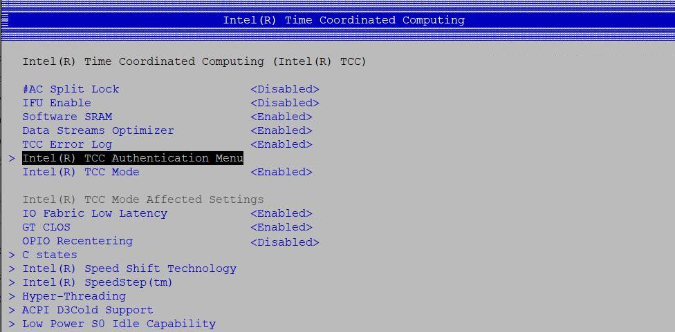 Step 7: Configure Intel® TCC Tools in BIOS