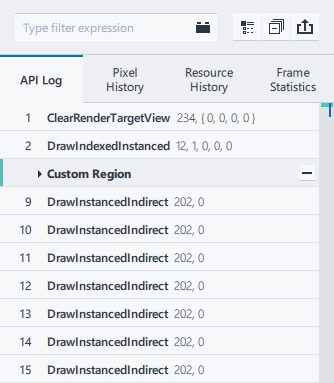 API Log Custom Region Collapsed