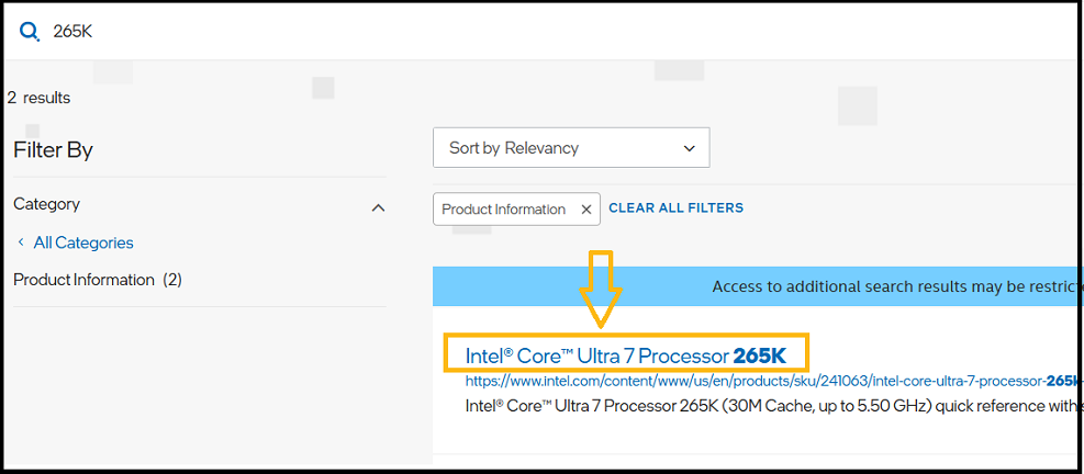 Clickthe processor link on the search results page