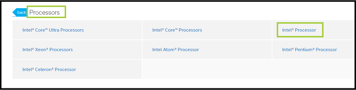 Intel Processor under Processors