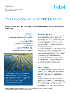 Intel’s Approach to Renewable Electricity
