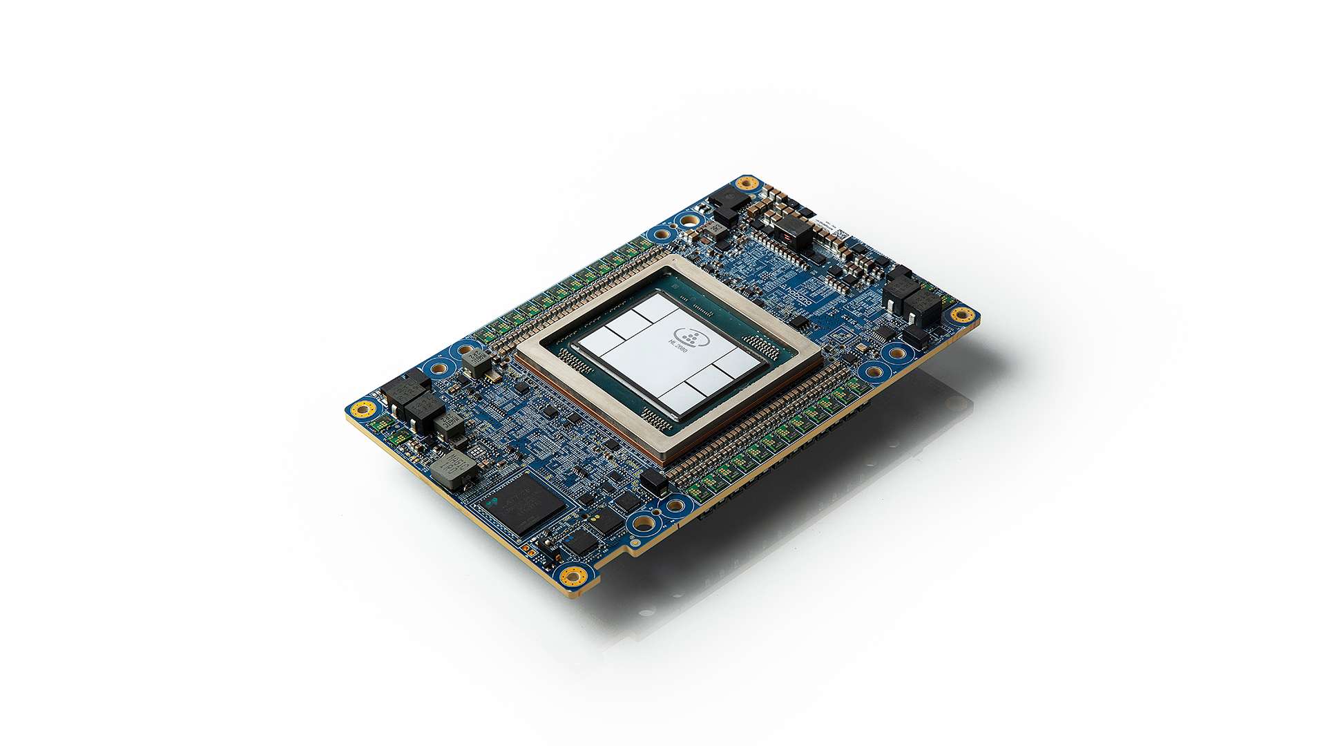  A photo of an Intel Gaudi 3 AI Accelerator, a next-generation AI chip.