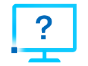 An iconic representation of a computer monitor. Within the monitor screen, a question mark is shown