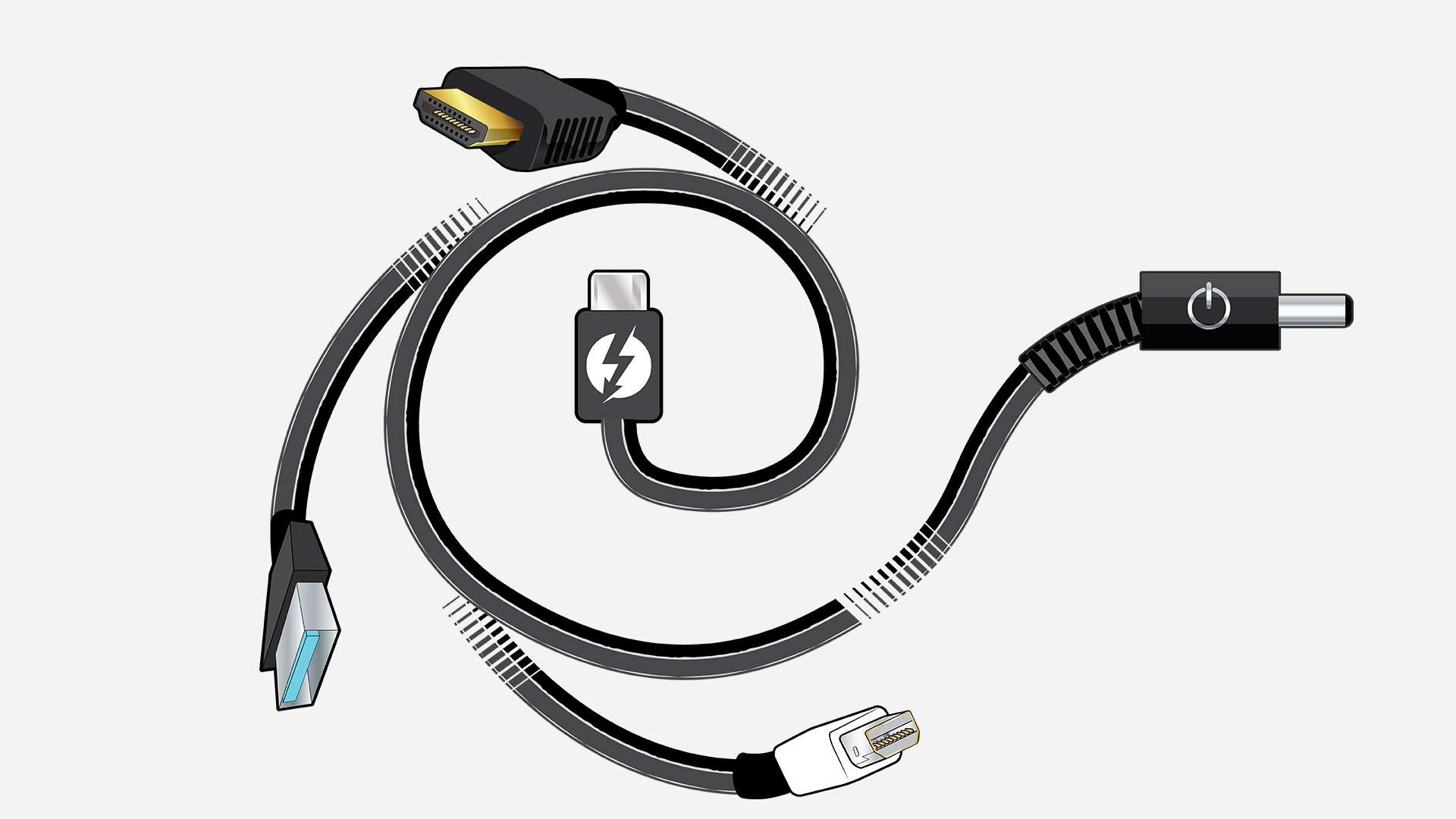 Comparison of different thunderbolt cables illustration