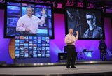 Intel's Justin Rattner, cq, senior fellow, director, corporate technology group, conducts the Technology and Research keynote at the Intel Developer Forum Fall 2005 at Moscone West on Thursday, August 25, 2005 in San Francisco, Calif. (Intel Press Relations)