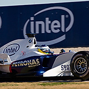 Images of the newest member of the BMW Sauber F-1 Team--the car with Intel logos. Pictures were taken at a racetrack in Valencia Spain, January 17th as the speed racer was unleashed on a group of international journalists and reporters. Intel is the official corporate partner of the BMW Sauber F-1 Team. It's part of a multi-year technology and co-marketing agreement.